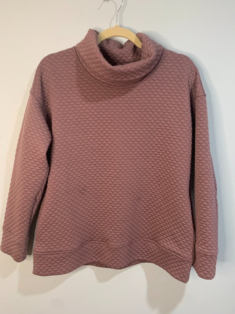 Jones New York Signature Textured Turtleneck Sweater Mauve Pink Size M